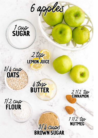 Apple Crisp Recipe Oatmeal Crumble Ingredients needed