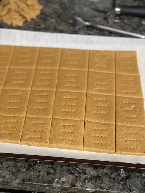 Honey Graham Crackers from Scratch, cut and scored